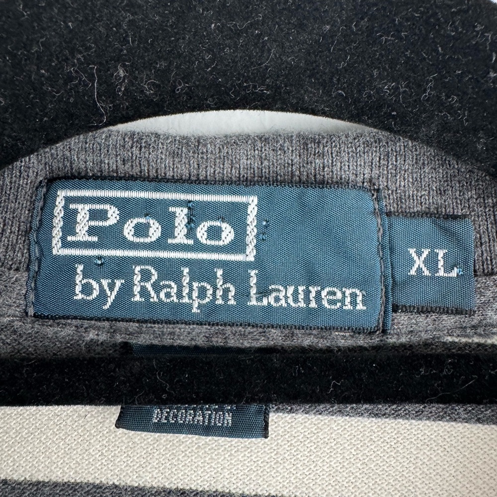 Vintage Polo Ralph Lauren Short Sleeve Polo Gray Striped Size XL - Picture 4 of 11